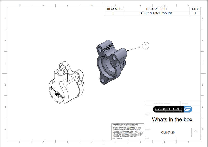 Oberon - Aprillia Clutch Slave Cylinder Mounting Plate (CLU-7120)