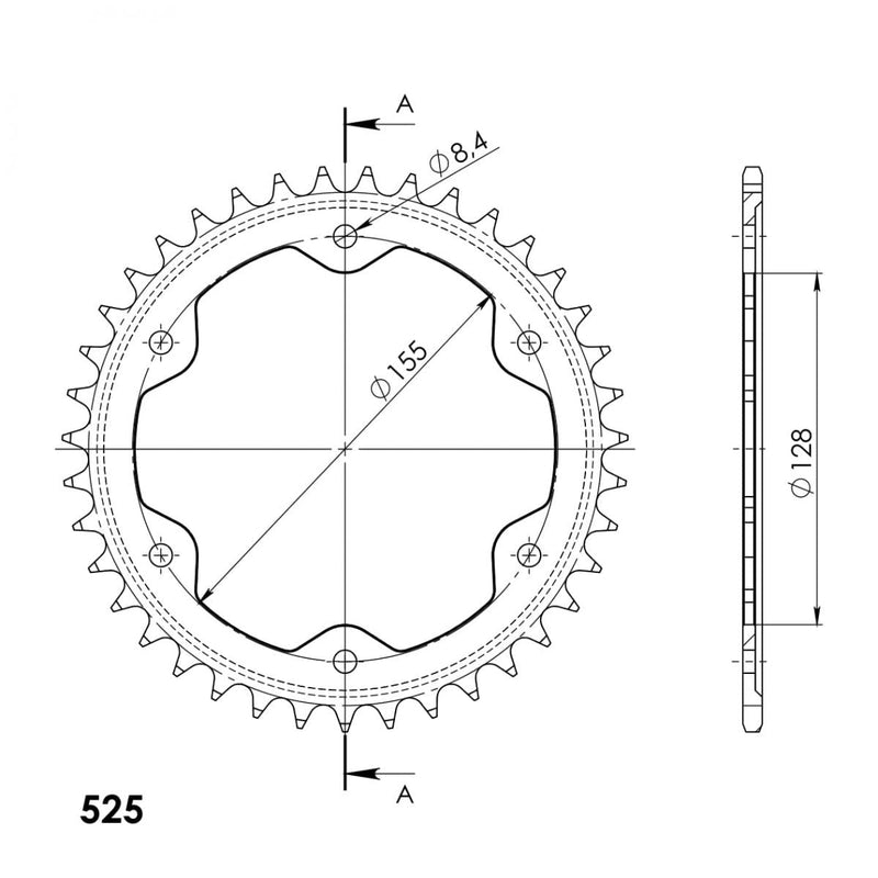 Supersprox - Rear Sprocket 38T Black for KTM 1290 SuperDuke R, GT 2014+ (RFE-613-38-BLK)